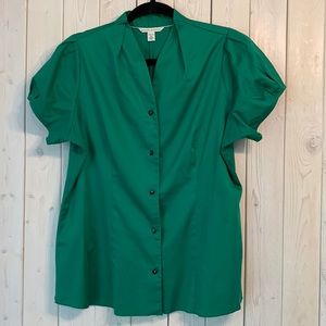 Banana Republic, Short Sleeved Button Down Blouse, XL